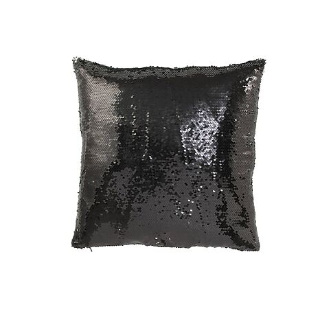 J-Line Wende-Kissen „Scintillant“ mit opulenten Pailletten (Schwarz/Silber)