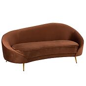 J-Line 2-seater sofa "Elisabeth" in sculptural design, brown J-Line 2-seater sofa "Elisabeth" in sculptural design, brown
