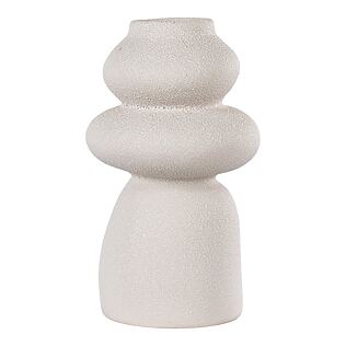 Skulpturale Steingut-Vase in Beige