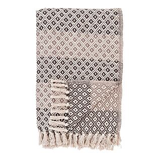 Alanya Plaid mit orientalischer Ornamentik, recyceltes Baumwollmischgewebe (130x180 cm)