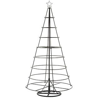 Albero di Natale moderno in metallo J-Line &quot;8 livelli&quot;, nero, altezza 188 cm