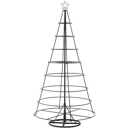 J-Line Modern Metal Christmas Tree "8 Levels", Black, 188 cm tall