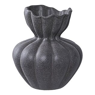 Vaso scultoreo in ceramica color antracite