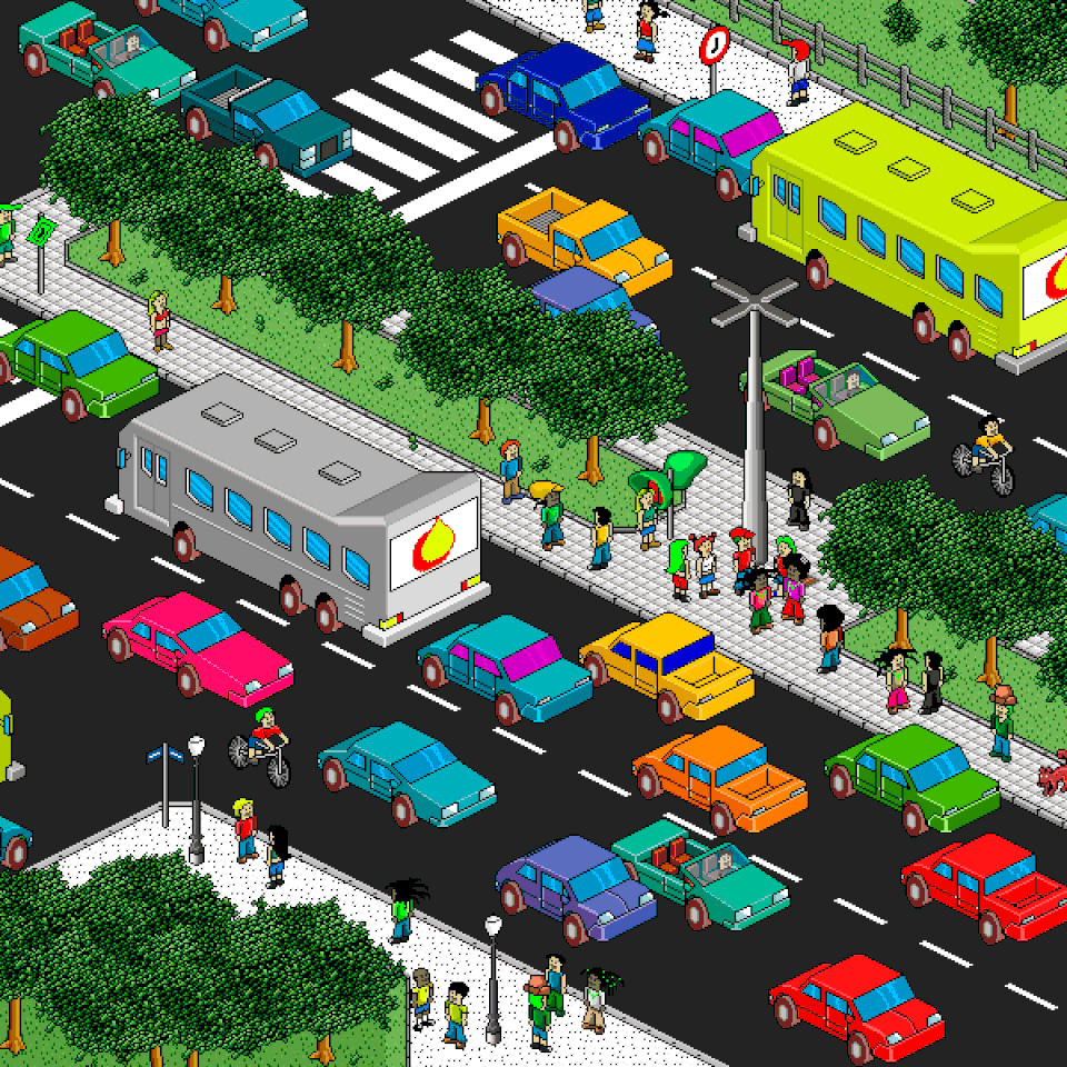 Pixel art isometrica di Peterson Freitas