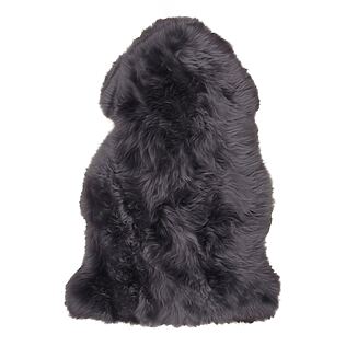 Tappeto in pelle di agnello ipoallergenico in elegante grigio (50 x 85 cm)