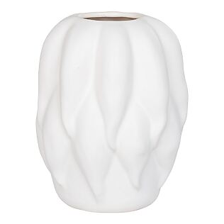 Vaso scultoreo in ceramica bianca