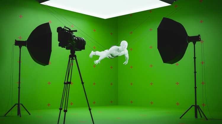 Actionszene mit Greenscreen