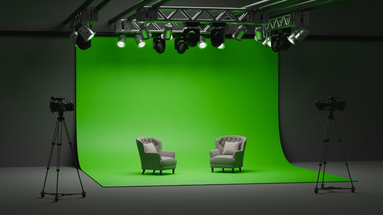 Studio Set mit Greenscreen und Hohlkehle