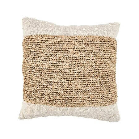 De kussensloop met raffia-opdruk, naturel