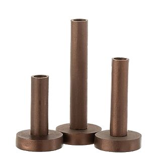 Lot de 3 bougeoirs J-Line « Low Modern », métal (marron foncé)