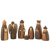 Crèche J-Line 7 pièces, résine (marron) Crèche J-Line en 7 pièces, résine peinte à la main (marron)