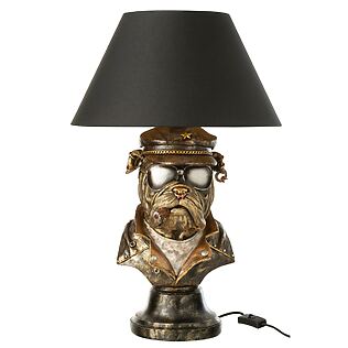Lampe de table vintage J-Line « Bouledogue anglais », aspect bronze antique