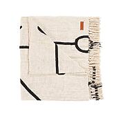 Bettüberwurf "Evil Eye" aus Baumwolle, geometrisches Muster (natur/schwarz) Bettüberwurf "Evil Eye" aus Baumwolle, geometrisches Muster (beige/schwarz)