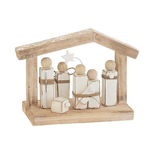 Presepe minimalista J-Line in legno naturale (bianco/naturale)