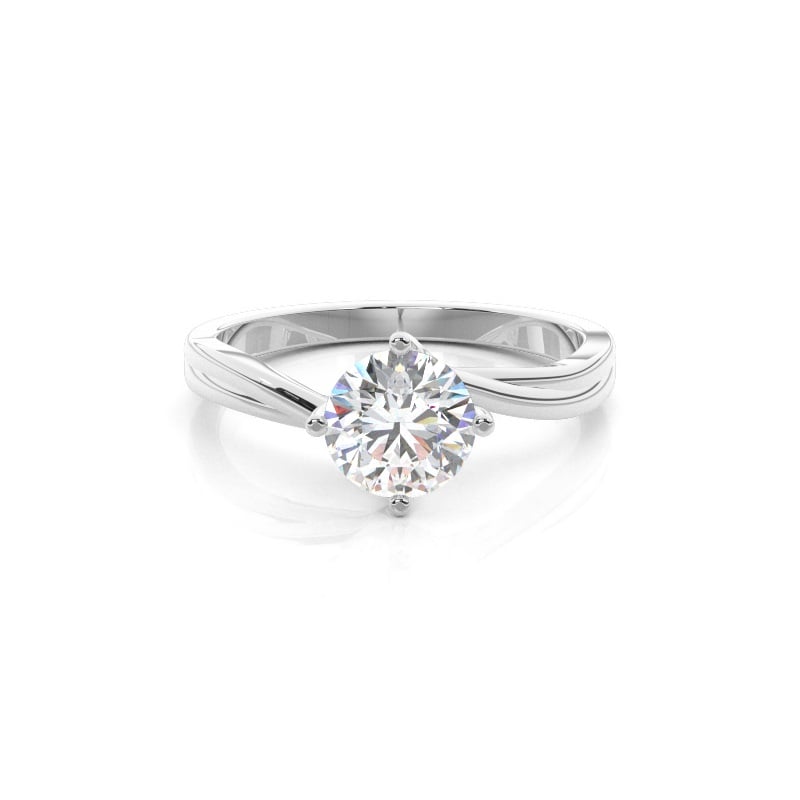 Solitaire-Diamant-Verlobungsring mit Zinkeneinstellung, Asscher-Cut, Platin 