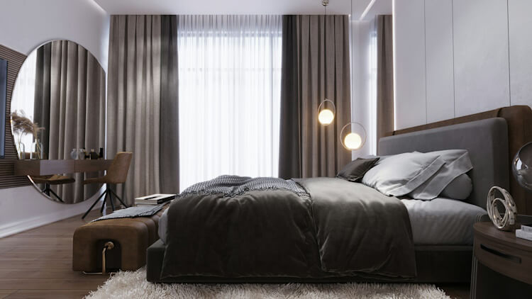 Kleine Figuren oder skulpturale Lampen eignen sich hervorragend für den Nachttisch im Schlafzimmer.