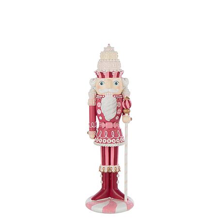 Farbenfrohes Nordic Design - Scandi Stil mit Color-Upgrade Inneneinrichtung Antrei Hartikainen J-Line Nussknacker in verspielter Candy-Lolly-Optik (Pink / Weiß)