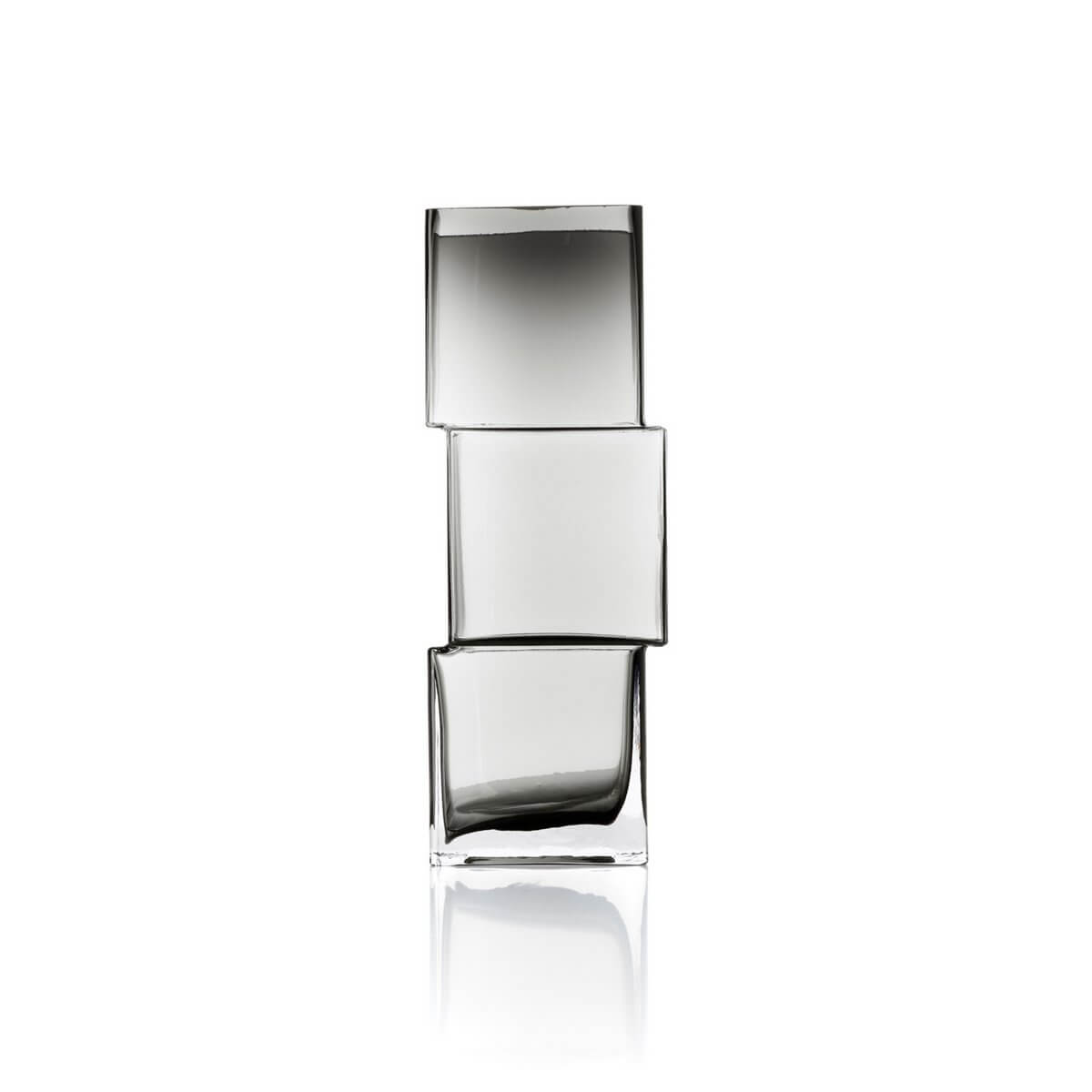 Skulpturale Vase "Rummikub" - gestapelte Würfelsilhouette aus recyceltem Glas (dunkelgrau) Skulpturale Vase "Rummikub" - gestapelte Würfelsilhouette aus recyceltem Glas (dunkelgrau) – Bild 5