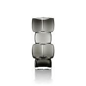 Skulpturale Vase "Cubes" - gestapelte Würfelsilhouette aus recyceltem Rauchglas (dunkelgrau) Skulpturale Vase "Cubes" - gestapelte Würfelsilhouette aus recyceltem Rauchglas (dunkelgrau)