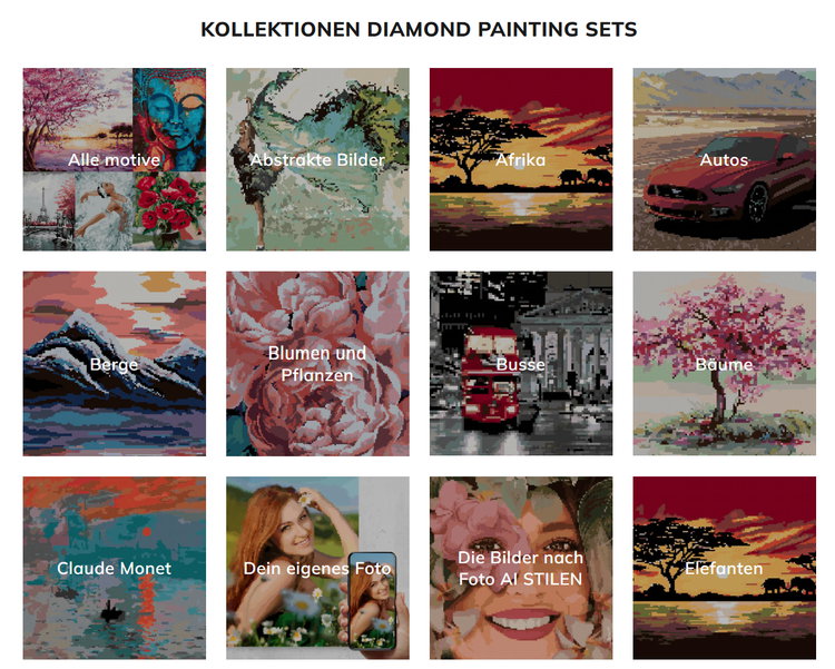 Beliebte Diamond-Painting-Motive – zu finden bei Zuty