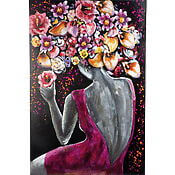 Handgemaltes Acrylgemälde "Florenzia" auf Metallplatte Großformatiges Acrylgemälde "Savoir Vivre", handgemalt auf Metallplatte