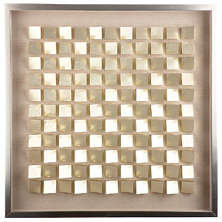 Lussuoso oggetto da parete 3D "Rise", incorniciato dietro vetro (color champagne-oro)