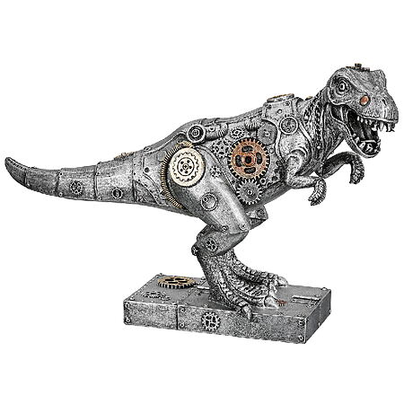 Dino Skulptur "Steampunk T-Rex", Antik-Metallic-Optik