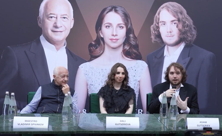 Pressekonferenz zum spektakulären Konzert in Dubai: Dali & Adam Gutseriev mit dem National Philharmonic Orchestra of Russia unter der Leitung von Vladimir Spivakov.