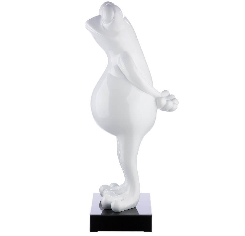 Pop-Art Frosch-Skulptur "Frog Oscar" aus Polyresin auf Marmorbasis Pop-Art Frosch-Skulptur "Frog Oscar" aus Polyresin auf Marmorbasis – Bild 8