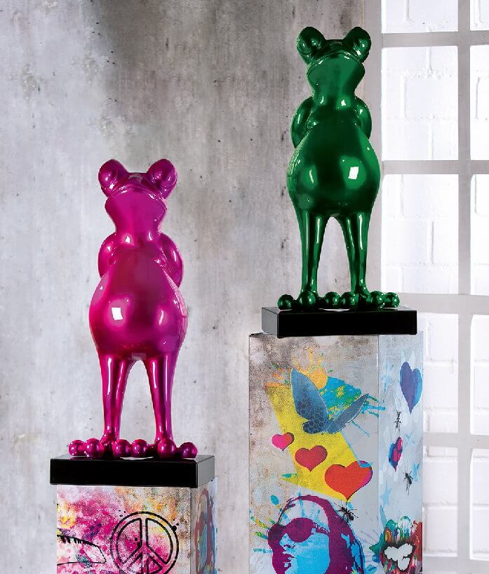 Pop-Art Frosch-Skulptur "Frog Oscar" aus Polyresin auf Marmorbasis Pop-Art Frosch-Skulptur "Frog Oscar" aus Polyresin auf Marmorbasis – Bild 13