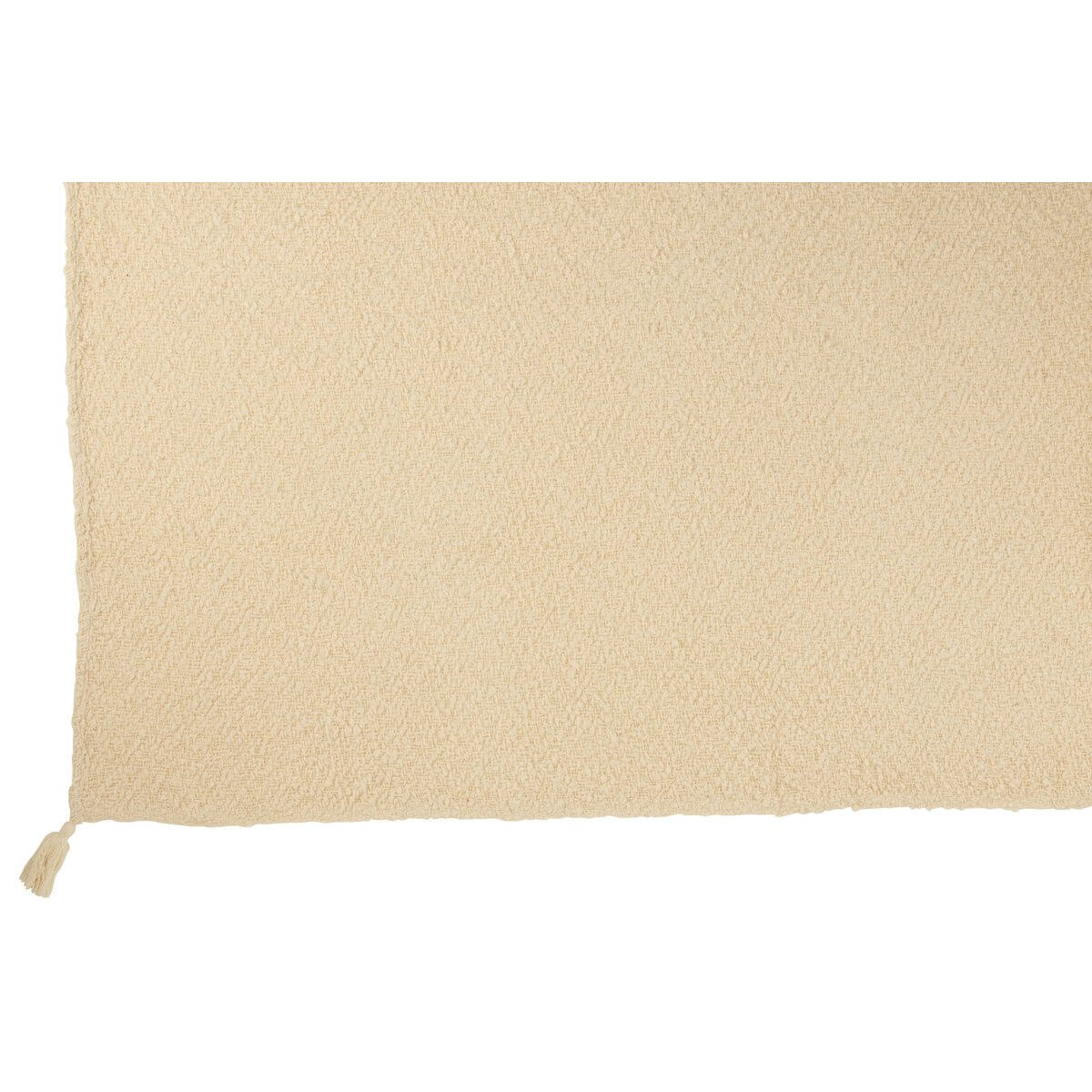 Carreaux en coton tissé J-Line avec pompons, crème (130 x 180 cm) Tapis à carreaux J-Line en coton tissé avec pompons, couleur crème (130 x 180 cm) – Image 2