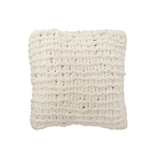 J-Line Großes Kissen mit Strickoberfläche, Baumwolle (Weiß-Rosa)