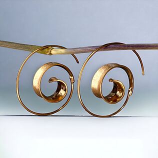 Vergoldete Spiral-Ohrringe "BRUNEI II" aus 925er Sterling-Silber (rosé vergoldet)