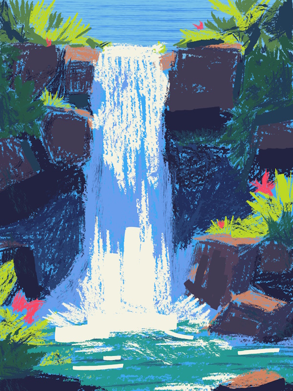 Die Verwendung von Formen und Schichtung führt zu komplexeren Werken.