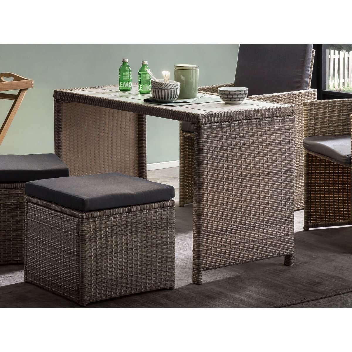 9-tlg. Gartengarnitur / Outdoor Sitzgruppe aus wetterfestem UV-beständigem Polyrattan 9-tlg. Gartengarnitur / Outdoor Sitzgruppe aus wetterfestem UV-beständigem Polyrattan – Bild 6