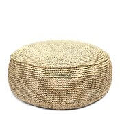 Sitzhocker "Raffia Flores" aus gewebtem Bast, natur Sitzhocker "Raffia Flores" aus gewebtem Bast, natur