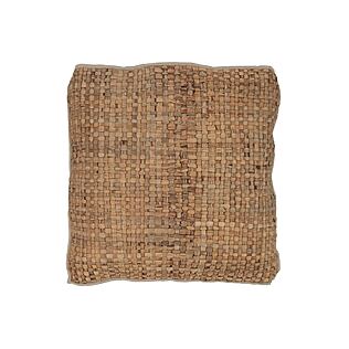 J-Line Großes Zierkissen "Bali Bliss", Korbgeflecht/Textil, 65 x 65 cm (Natur)