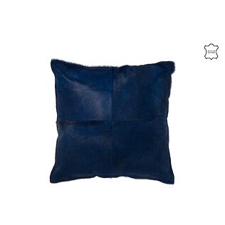 J-Line Mittelgroßes Zierkissen aus 100 % Kuhleder (Electric Blue)