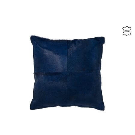 J-Line middelgroot decoratief kussen van 100% rundleer (elektrisch blauw)