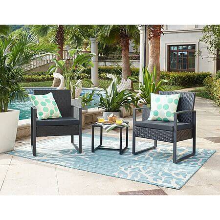 Set di mobili da giardino da 5 pezzi / gruppo di sedute per esterni in polyrattan resistente alle intemperie e ai raggi UV