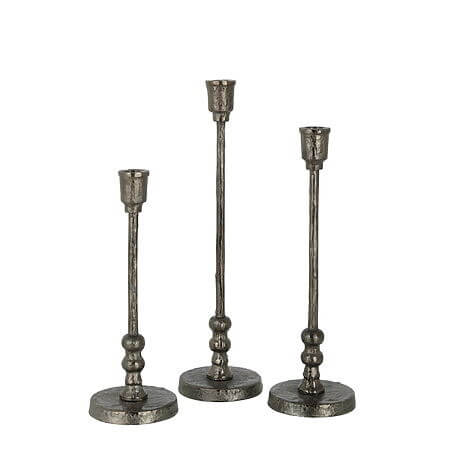 J-Line Kerzenhalter-Set "Becca", Aluminium (Schwarz)