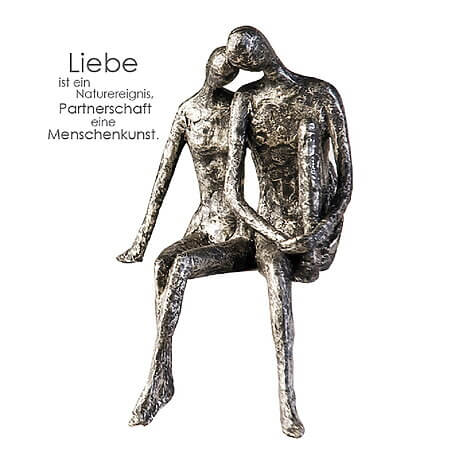 Couple sculpture made of polyresin, antique finish