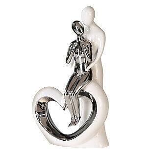 Minimalistische Paar-Skulptur "Romanze" aus Keramik