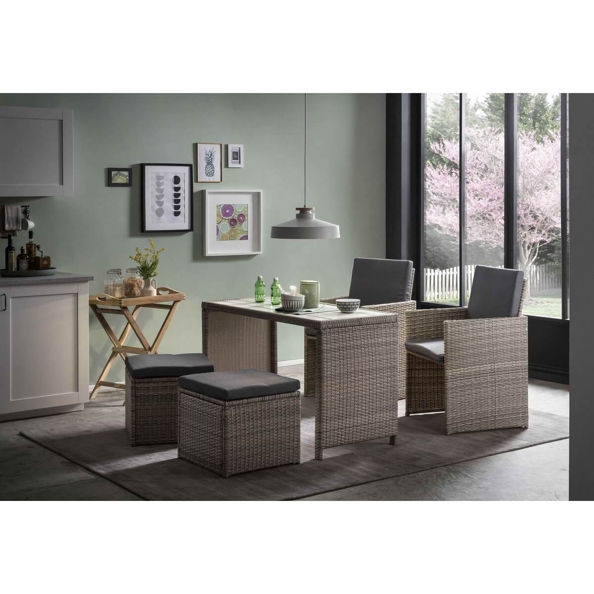9-tlg. Gartengarnitur / Outdoor Sitzgruppe aus wetterfestem UV-beständigem Polyrattan 9-tlg. Gartengarnitur / Outdoor Sitzgruppe aus wetterfestem UV-beständigem Polyrattan – Bild 3
