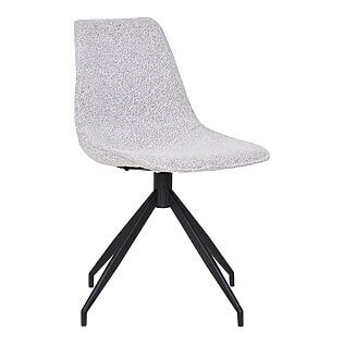 Dining chair "Monaco" with bouclé upholstery &amp; swivel function (sand) – set of 2