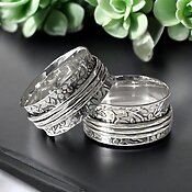 Meditationsring, von tibetischen Gebetsrädern inspirierter Drehring, 925 Sterling Silber Meditationsring, von tibetischen Gebetsrädern inspirierter Drehring, 925 Sterling Silber