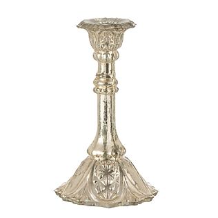 J-Line Prunkvoller orientalischer Kerzenhalter aus Glas, Silberfarben