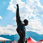 Statue de la légende du rock Freddie Mercury à Montreux, en Suisse