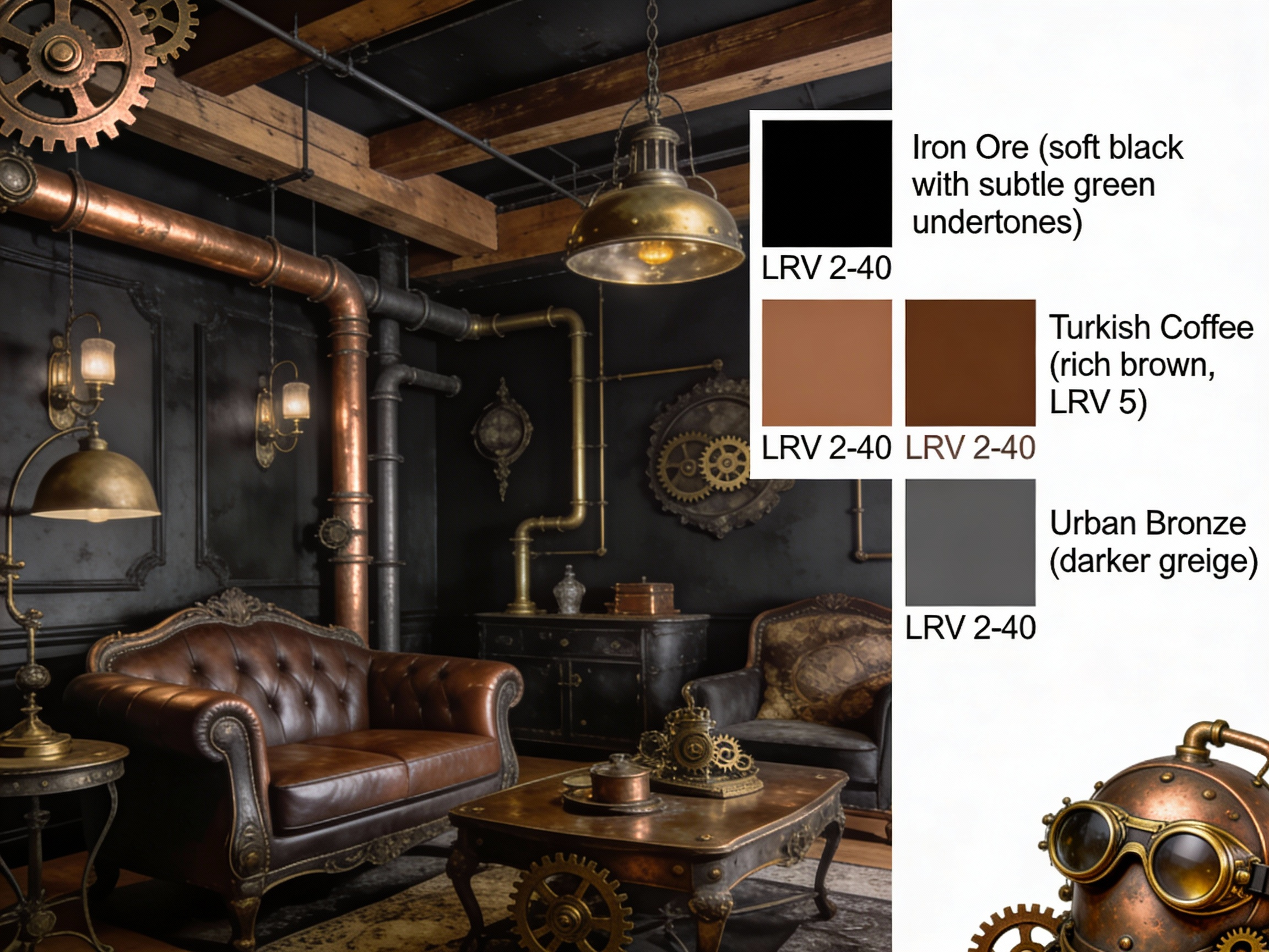 Typische Steampunk-Farbpalette