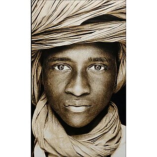 Handgewebter Gobelin-Wandteppich "Tuareg Junge Mali" von Mario Gerth, schallabsorbierend